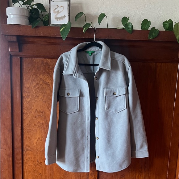 dip Jackets & Blazers - 💕Light Blue Button-Up Jacket Shacket